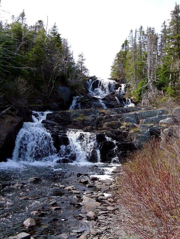 Waterfall seen while hiking the East Coast Trail