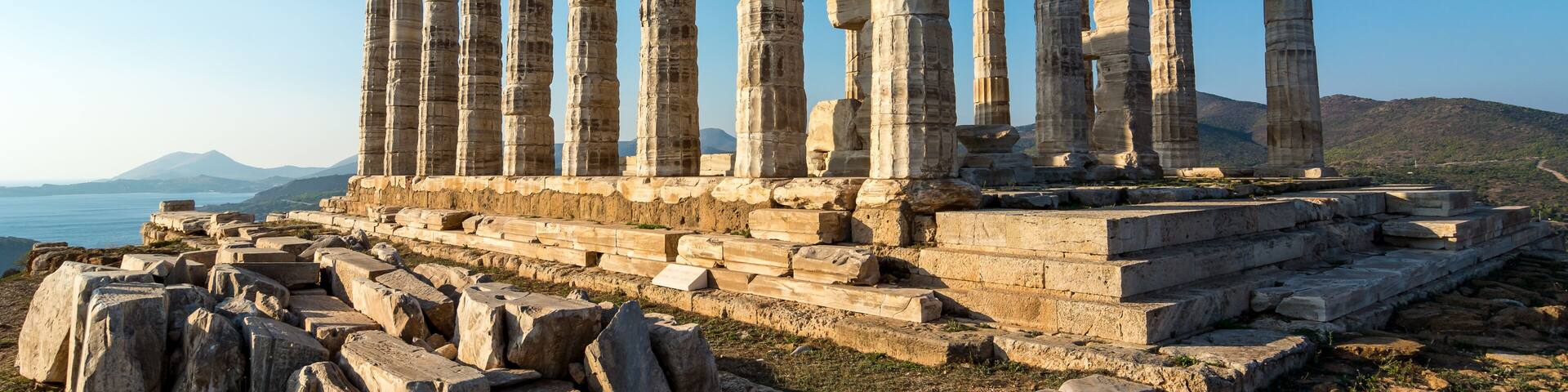 Close-Up of the Temple of Poseidon at Cape Sounion, Greece
