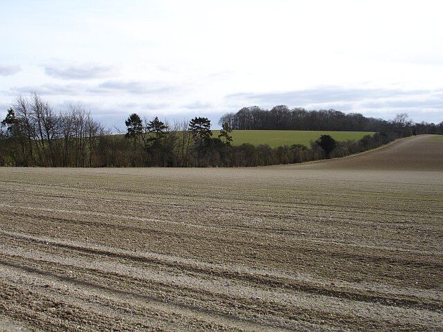 Not all downhill. Land south of the Pilgrim's Way which runs along the foot of the North Downs rises significantly at this point.