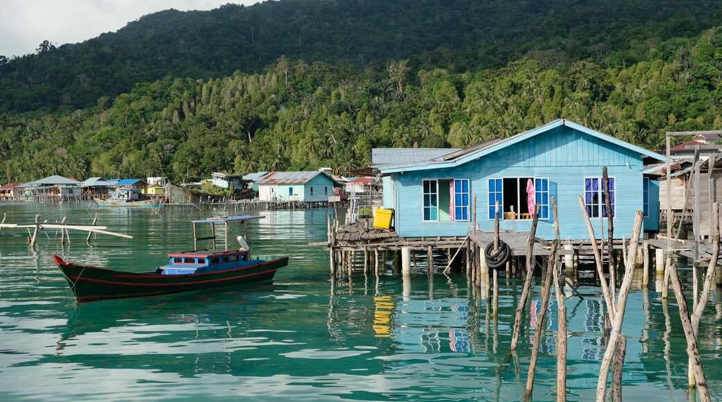 Anambas Islands Indonesia - Terempa fishing village Siantan Island at sunrise