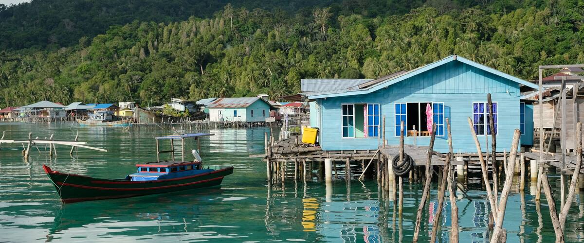 Anambas Islands Indonesia - Terempa fishing village Siantan Island at sunrise