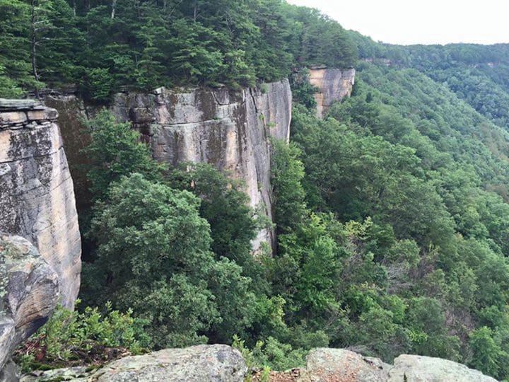 The "endless wall" of the gorge.