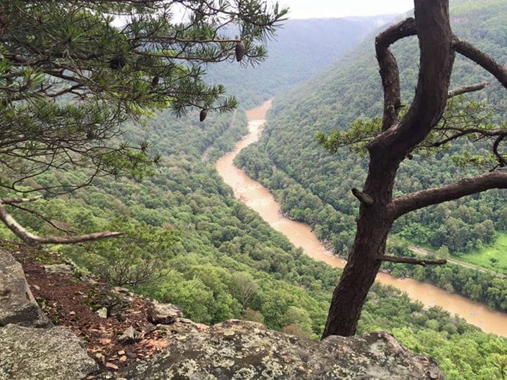 We rafted those rapids you see in the distance on the New River from the Endless Wall Trail.