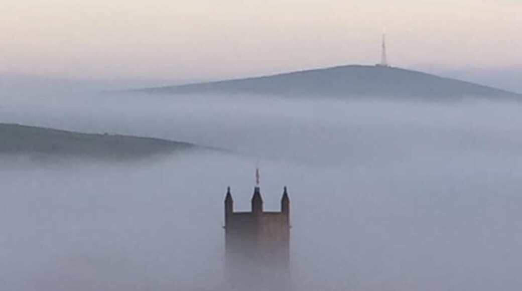 Misty winter morning in Mossley, Lancashire.