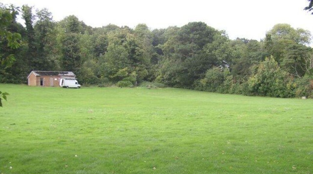 Addington Village Cricket Ground Although this just looks like a field, it is in fact one of the oldest cricket grounds in England and is still used (although not on the day of photograph). The local cricket club was founded in 1743 when cricket was a relatively new game and the village team in the following years became one of the strongest in England especially during the mid-18th century, frequently taking on opposition of the best of multiple county teams. Indeed in 1740s they issued several challenges to play any team from the rest of England. Although cricket as a game has changed much since those early days, Addington continued to host matches on the village ground across the centuries. From this photograph, it appears a recent fire may have damaged the club house.