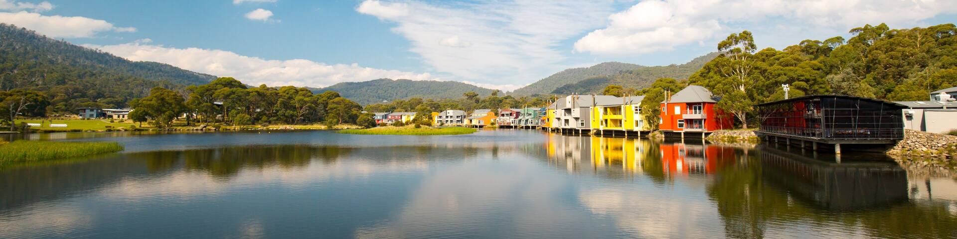 Lake Crackenback on an autumn afternoon in New South Wales, Australia; Shutterstock ID 640269430; Purchase Order: SP-2381; Order Number: SP-2381 STAYZ/VRBO/BOOKABACH Nov 2019 - Image Research; Client/