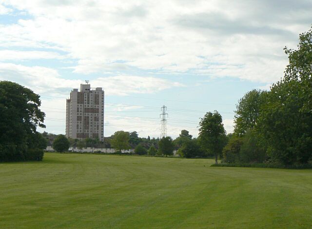 Clifton Playing Fields Looking west-ish towards Southchurch Court.