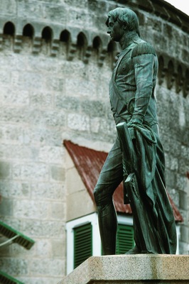 Side view of a statue on a pedestal, Barbados
