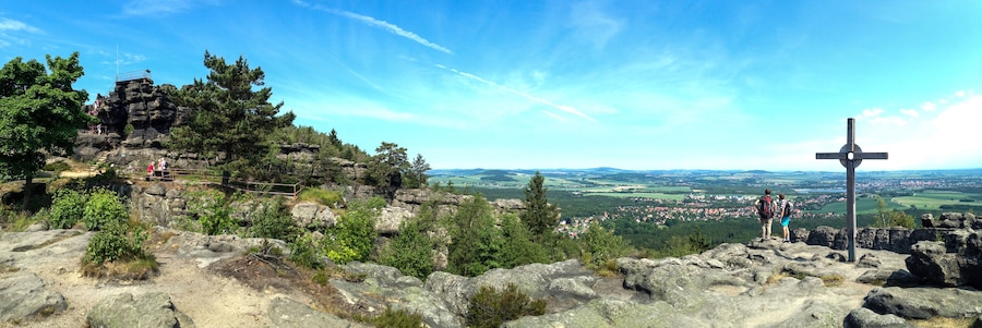 Panorama at Töpfer, a hill / mountain in the Zittau Mountains which are part of the Lusatian Mountains.