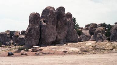 Way back in the 1980s, we went to visit a friend in New Mexico, and went to the City of Rocks State Park. This is a picnic area in the park.