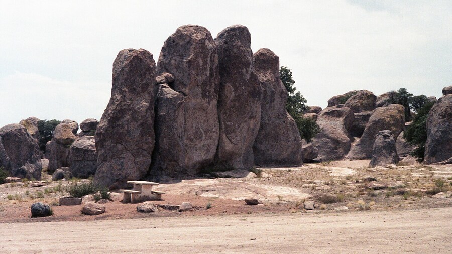 Way back in the 1980s, we went to visit a friend in New Mexico, and went to the City of Rocks State Park. This is a picnic area in the park.