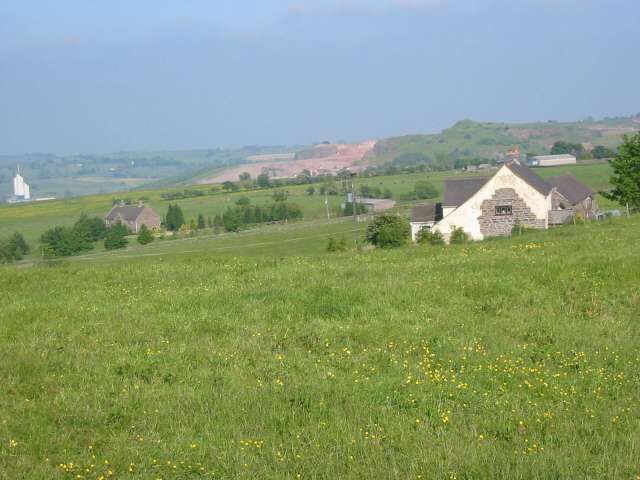 Windywaycross This view is taken looking to the east from Windywaycross. This location is high up on the Staffordshire moorlands. In the distance can be seen some of the buildings and the scar of the massive Cauldonlow limestone quarries.