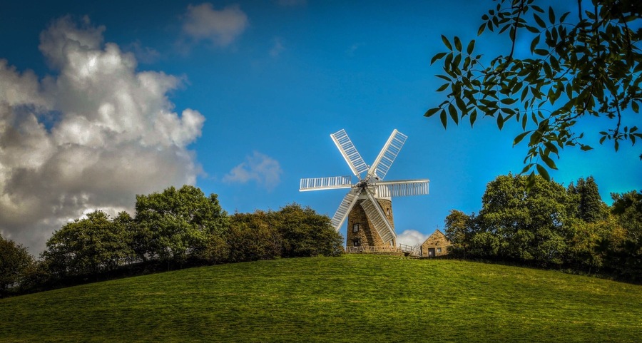 Heage Windmill. Built in 1797, Heage Windmill is the only six sailed stone towered windmill working in England today