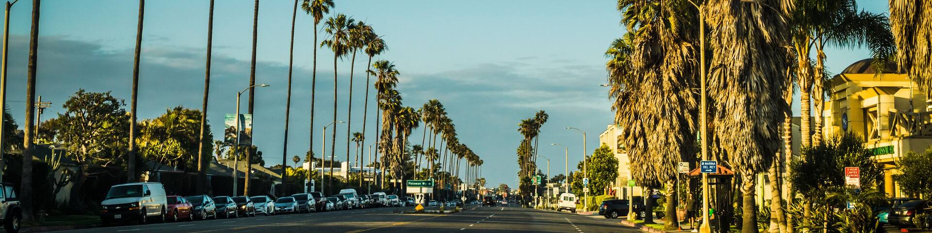 Picturesque urban view in Santa Monica, Los Angeles, California
