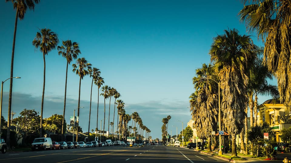 Picturesque urban view in Santa Monica, Los Angeles, California
