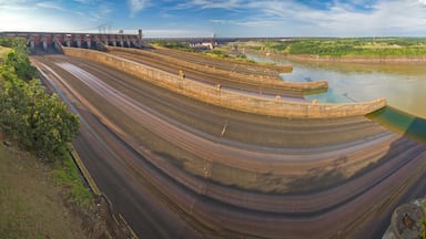 Dry spillway of Itaipu Dam on Parana river. Ciudad del Este, Paraguay