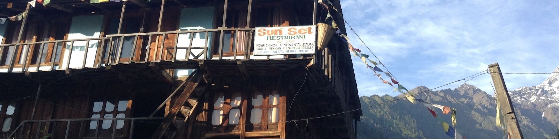 It's SUN SET CAFE....a good place were you find at the begin trail head of Kalga Village....A good place with good rooms and food....You get everything you need...This place hooked me another state of life....