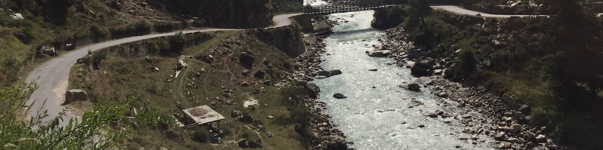 Lone bridge on the way to Manikaran