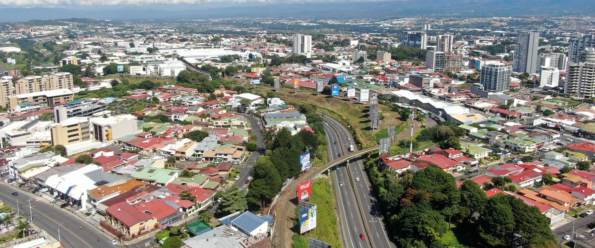 Aerial View of La Sabana, rohrmoser, pavas, and Escazu