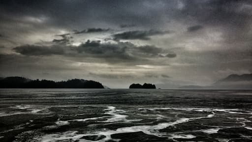 On the ferry headed to the Sunshine Coast. The view was incredible despite it being cloudy and showers.