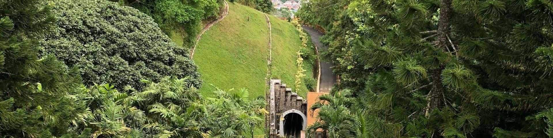 A 10 minute cable car ride up a really steep track to the highest point in Penang. Tonnes to do up there - you could easily spend the day.