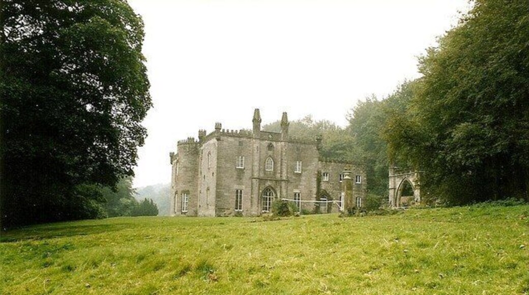 Cliffe Park Country House on the shore of Rudyard Reservoir, seen from the Staffordshire Way
