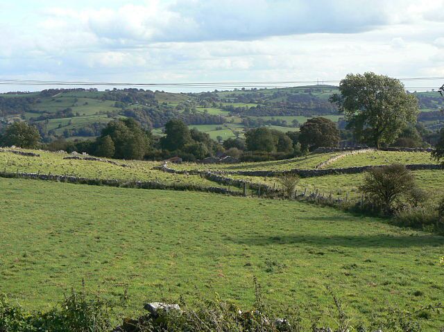 Derbyshire Dales landscape Looking across the Ecclesbourne Valley from near Middleton Top towards Alport Heights SK3051.