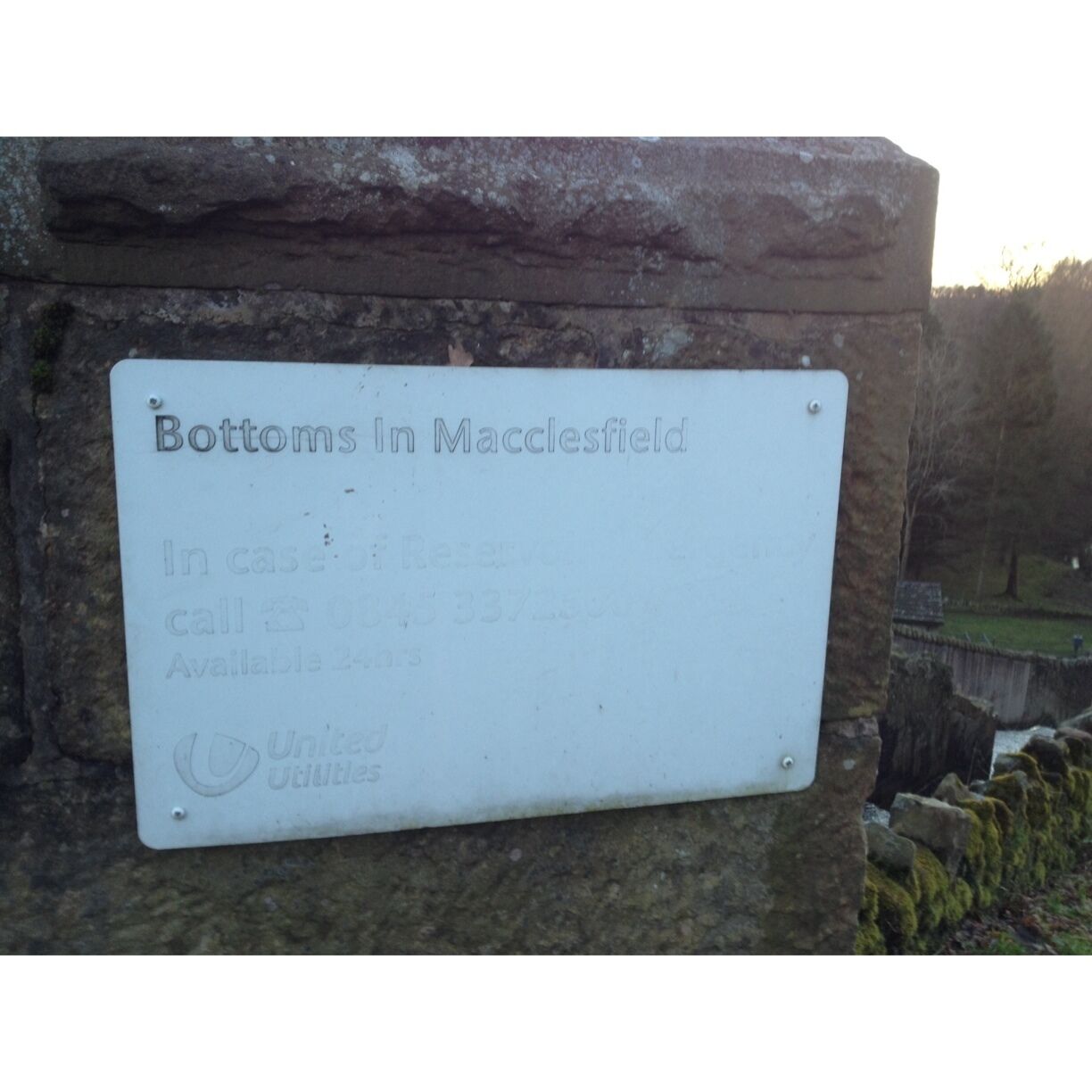 Bottoms reservoir near Macclesfield. Bottoms. 😂
