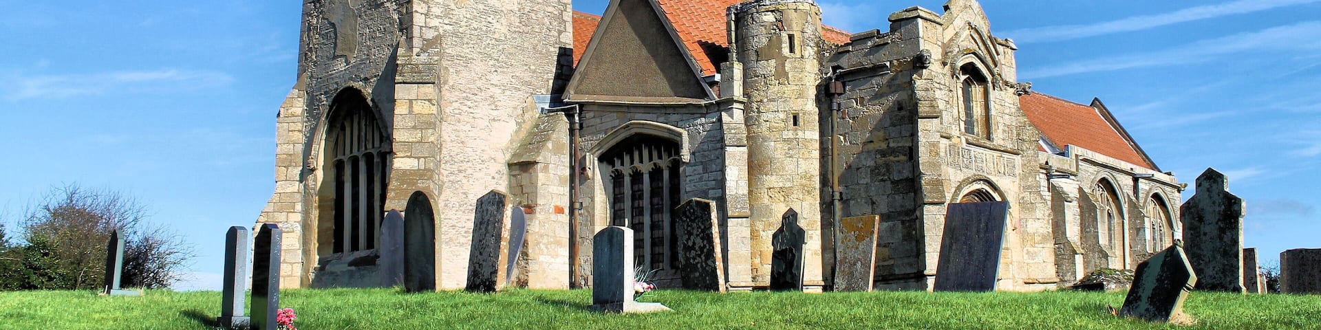 Early English and Decorated with Perpendicular tower arch. Re-used C12 and C13 material from original parish church which was demolished and rebuilt in 1862 by Edward Browning. Contains a monument to John Barton (d.1491) a rich wool merchant who founded the church. He built the tomb in his lifetime featuring him and his wife Isabella, with a cadaver "memento mori" below. 'Miseremeni mei saltem vos amici mei quia manus domini tetigit me' ('Pity me you at least my friends for the hand of the Lord has touched me'). The room over the porch is at the centre of the local legend of ‘Nan Scott’s Chamber’. It is said that Nan Scott left her house in Holme during the great plague of 1666 to live in this room away from infection for several weeks. When forced to visit her house for supplies she found the parish deserted except for herself and one other, and was so horrified she returned to the chamber and ended her days there. Pic by Jenny