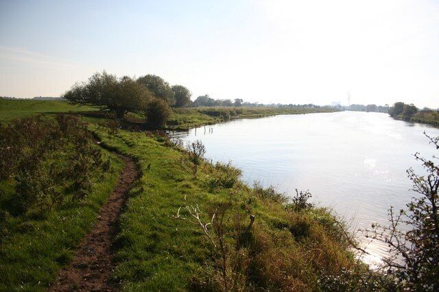 River Trent Looking south towards Newark and in to the sun