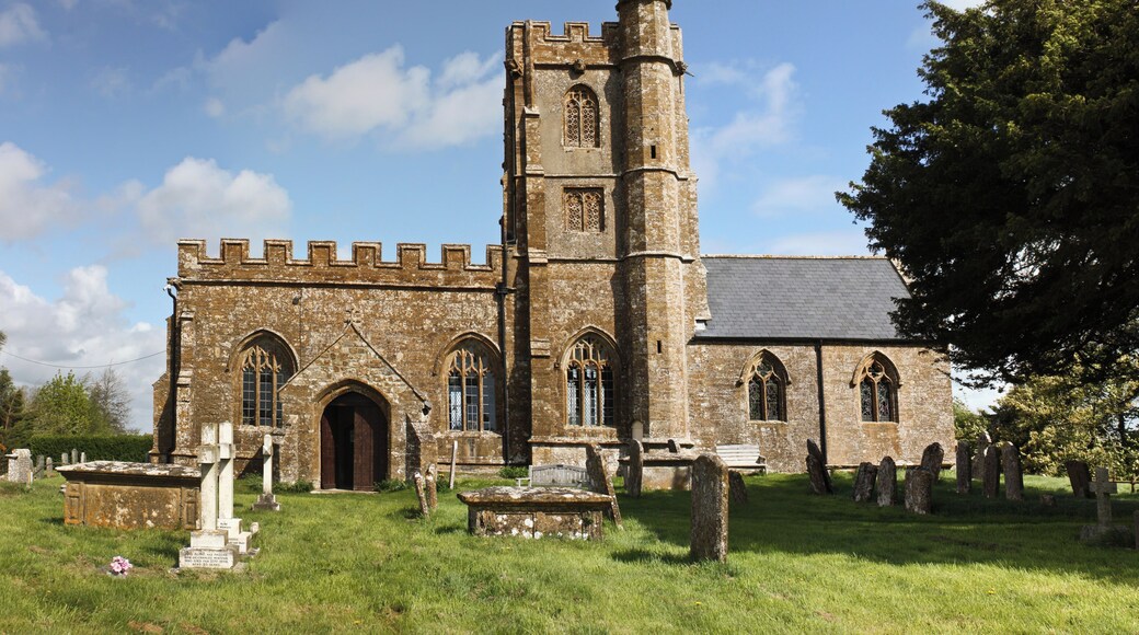 Parish church of St John the Evangelist and All Saints, Kingstone, Somerset, seen from the south. Image stitched from nine separate photographs.