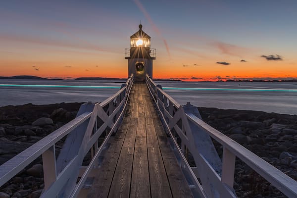 Marshall Point Lighthouse at sunset