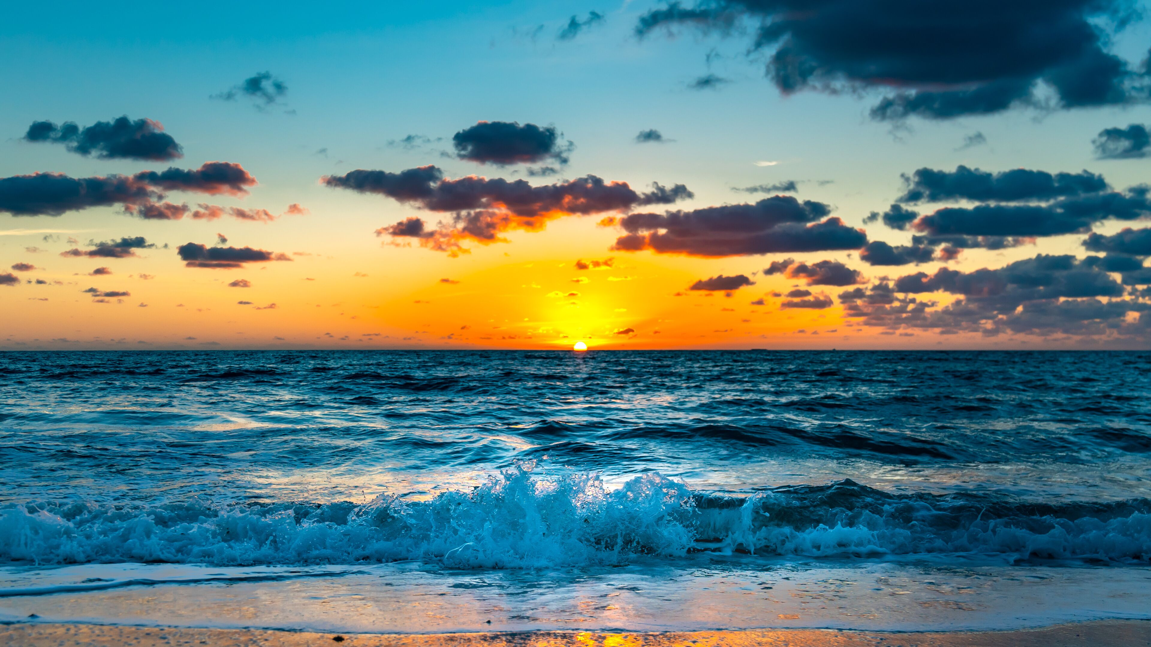 Scenic ocean scene sunrise Dania Beach Florida USA 