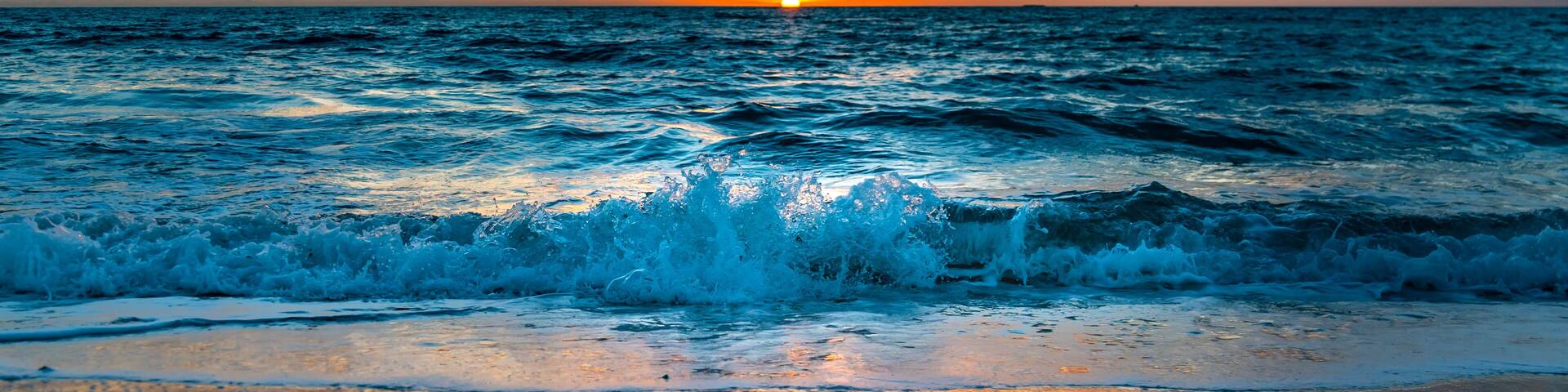 Scenic ocean scene sunrise Dania Beach Florida USA