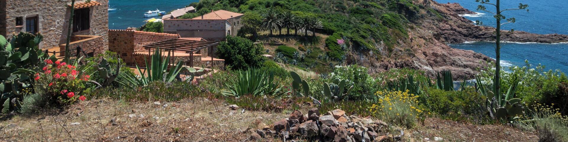 View over the village Girolata (Corsica) with the genoese Fort.