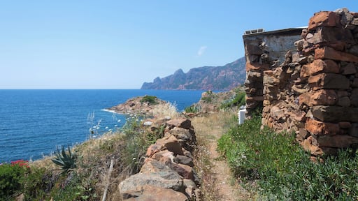 View over the Golfe de Porto from the village Girolata to Punta Scandola (Corsica).