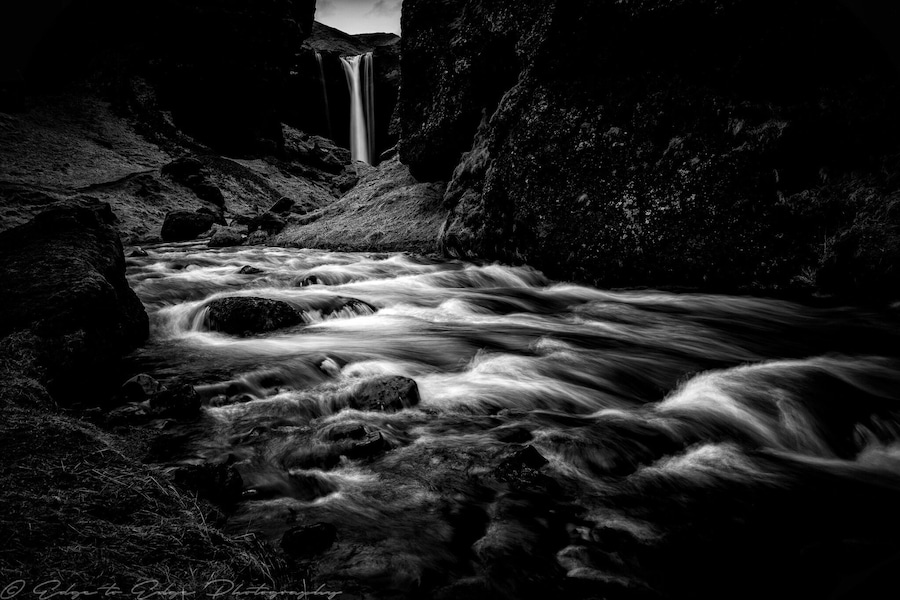 Hidden waterfall behind the much better known Skogafoss Waterfall #river #river photo challenge