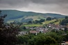 View of Builth Wells and the surrounding hills, Image shows a small Welsh town near the Royal Welsh showground in central Wales