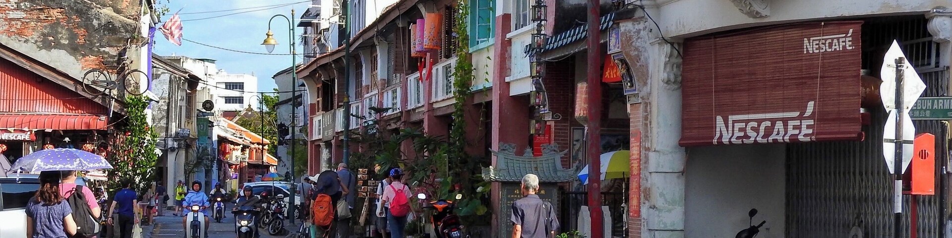 Armenian Street (Lebuh Armenian in Malay) is a narrow street within the city of George Town in Penang, Malaysia. Located within the city's UNESCO World Heritage Site, the road has gained popularity in recent years for its rich cultural offerings and street art. Further down this street is the famous 'Children on a Bicycle' mural by Ernest Zacharevic. (February 2017)