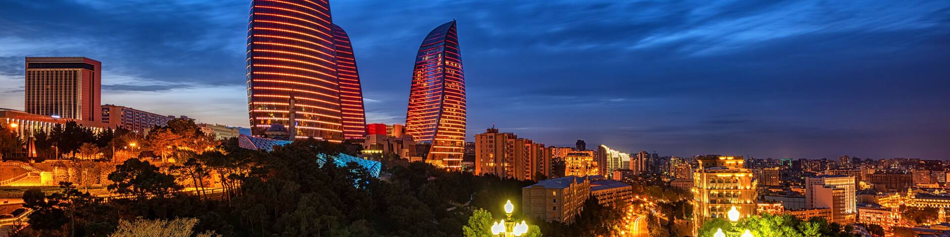 Baku city, Azerbaijan, in the evening light