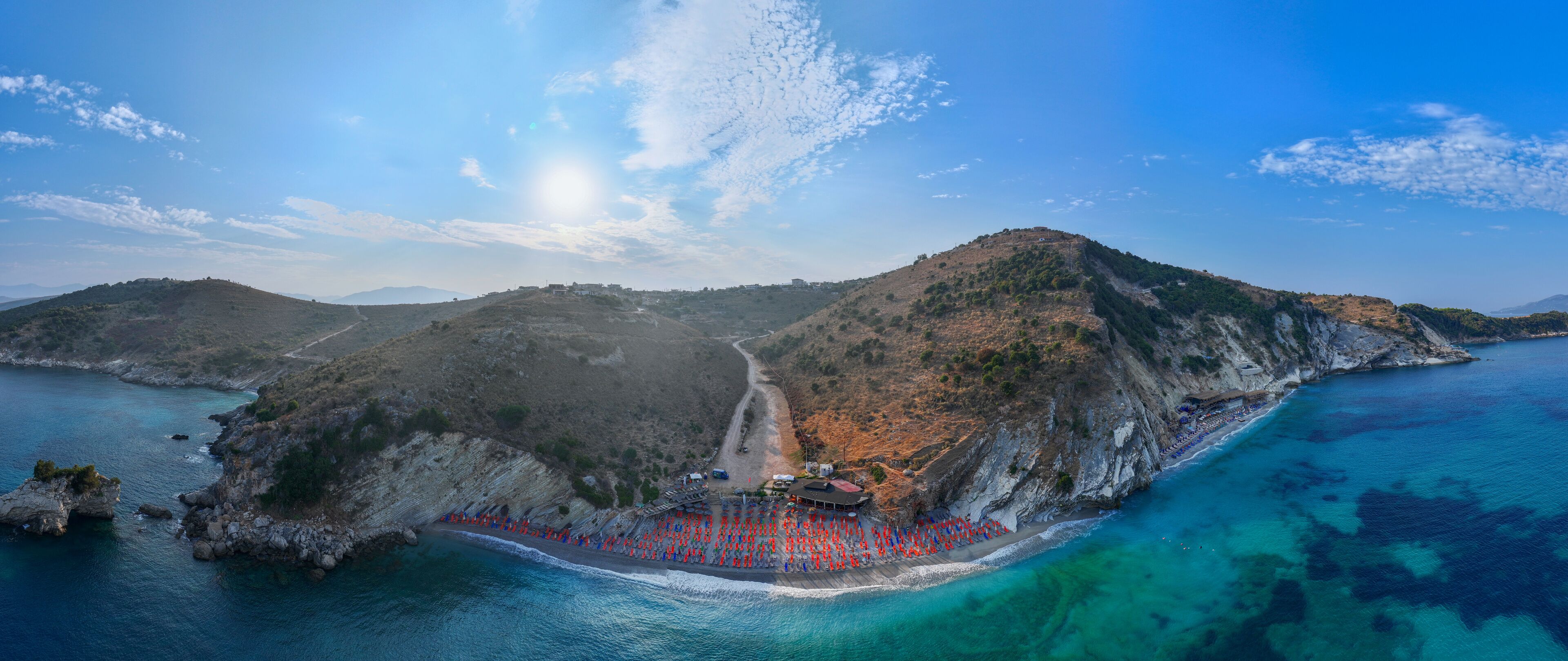 Ionian Sea, mirror beach Saranda, Albania, most beautifully beach, crystal clear sea