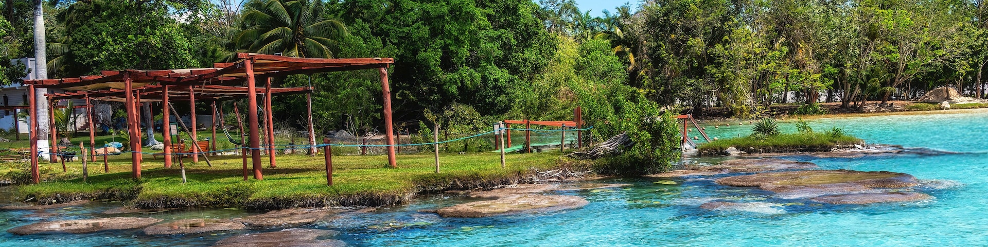 Beautiful landscape with stromatolites, Bacalar in Mexico