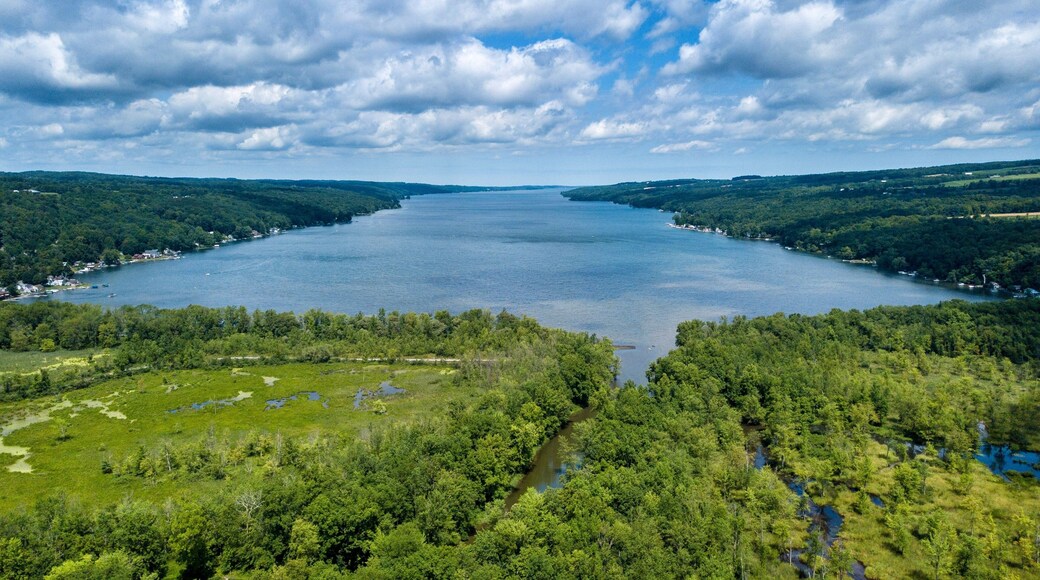 landscape with lake and mountains