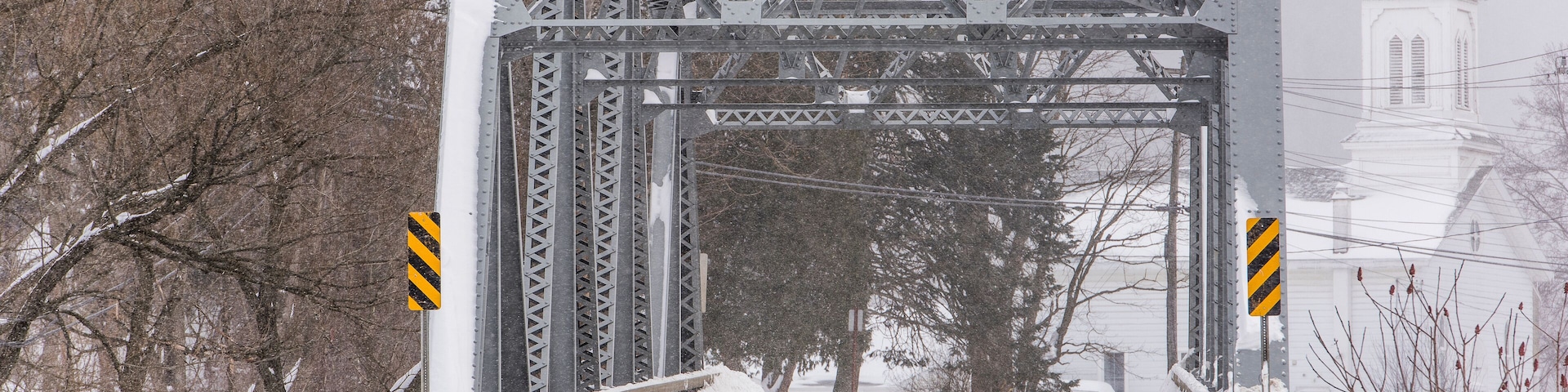 Historic Truss Bridge in Snow - Tioga County, New York