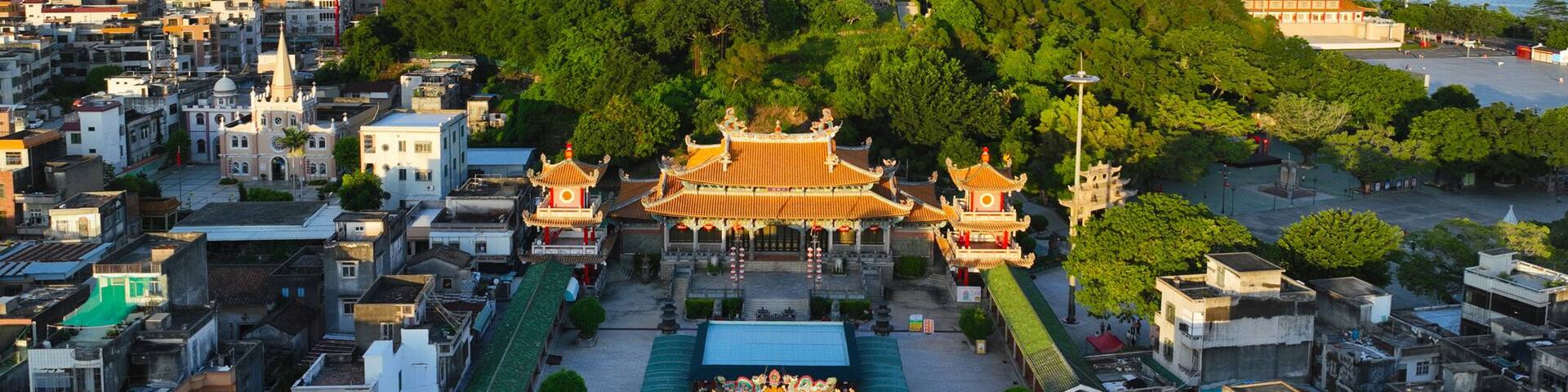 Fengshan Mazu Aerial Photography in Fengshan Ancestral Temple Tourist Area, Shanwei City, Guangdong Province