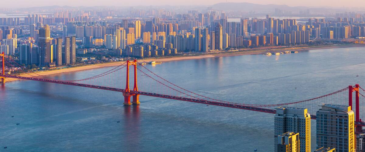 The Yingwuzhou Yangtze River Bridge is a bridge carrying the southern section of the Second Ring Road over the Yangtze River in Wuhan, Hubei Province, China.