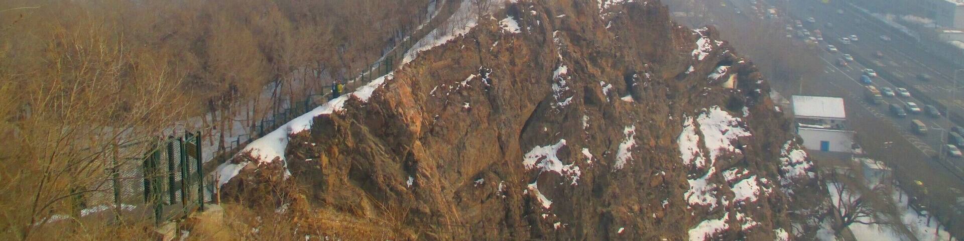 Having a walk up on Hongshan park, in Urumqi, China.