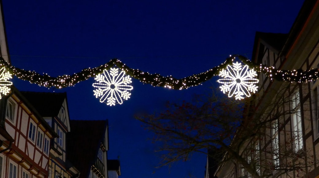 Christmas lights in the historic city of Celle, Germany, Europe