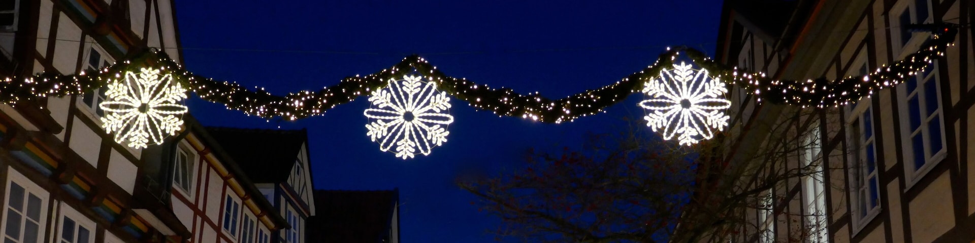 Christmas lights in the historic city of Celle, Germany, Europe