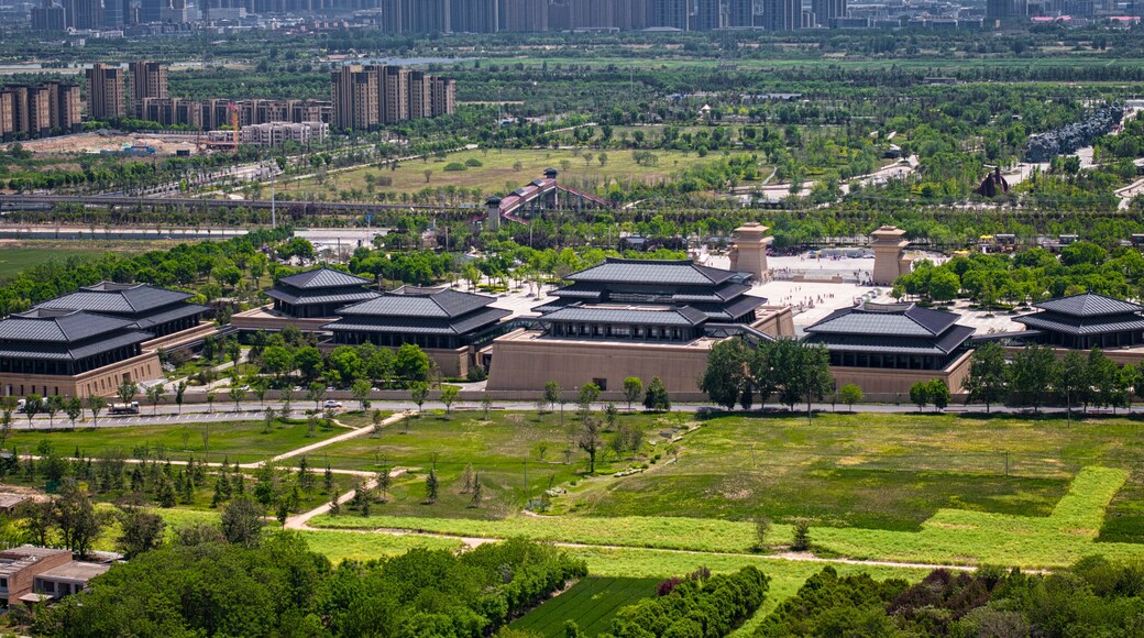 view of the museum and The Ruins of Qin Xianyang Palace in Xianyang, China